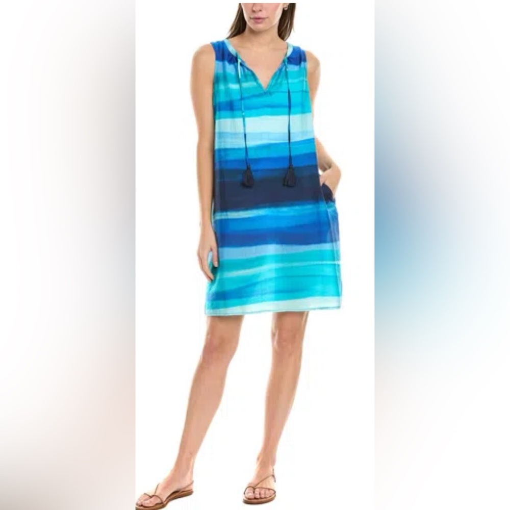 NWT~ Women’s Tommy Bahama Blue & Teal Ombre Sleeveless Shift Dress! 💙